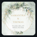 Boho aquarelle eucalyptus cadre or Stickers<br><div class="desc">Planifier un mariage peut être écrasant, mais avec les beaux autocollants Boho aquarelle d'eucalyptus or cadre, vous pouvez ajouter une touche d'élégance sans effort. Ces autocollants sont parfaits pour ajouter une touche artistique et personnalisée à vos invitations de mariage, cartes de séjour ou sacs de faveur. Le design délicat de...</div>