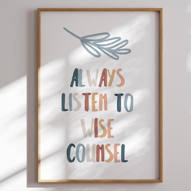 Boho aquarelle toujours écouter poster sage (Créateur téléchargé)