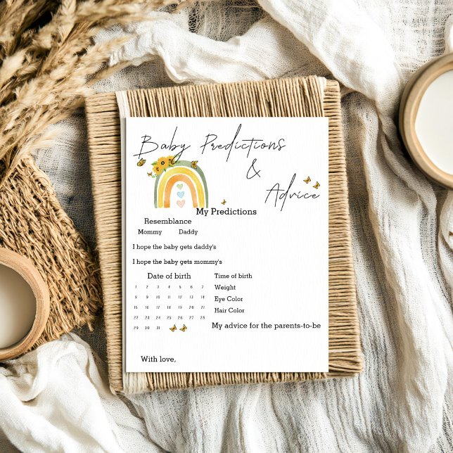Boho Arc-en-ciel avec tournesol Baby Predictions J (Créateur téléchargé)
