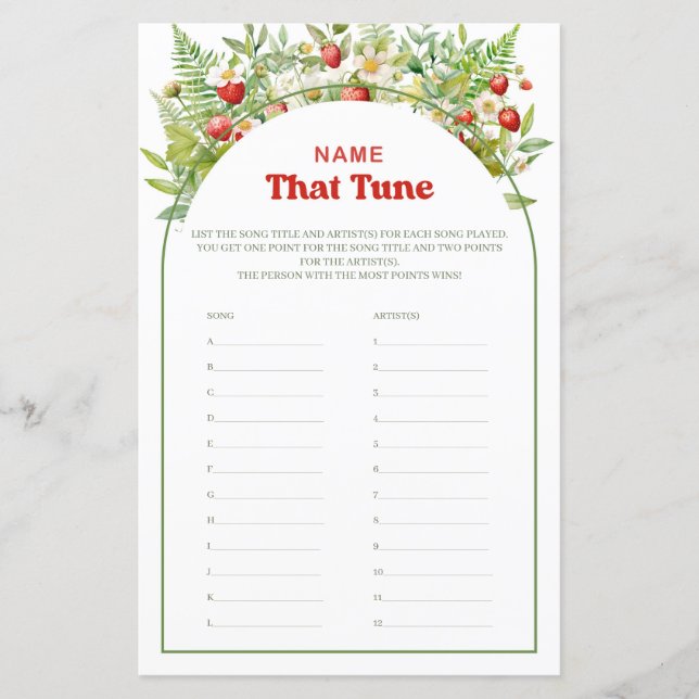 Boho Arch Berry Sweet Nom Ce Jeu Tune (Devant)