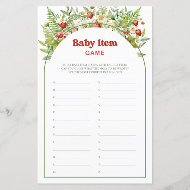 Boho Arch Berry Sweet Strawberry Baby Article Jeu (Devant)