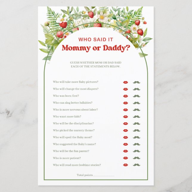 Boho Arch Berry Sweet Strawberry maman ou papa (Devant)