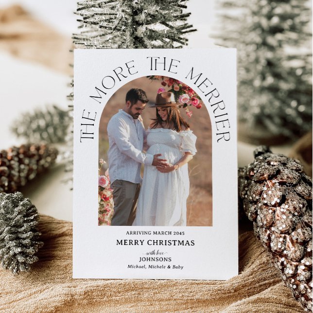 Boho Arch Plus Le Merrier Faire-part Grossesse (Créateur téléchargé)