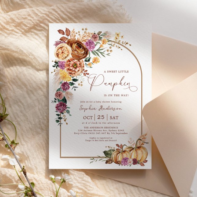 Boho Arch Sweet Petit Baby shower Citrouille (Créateur téléchargé)