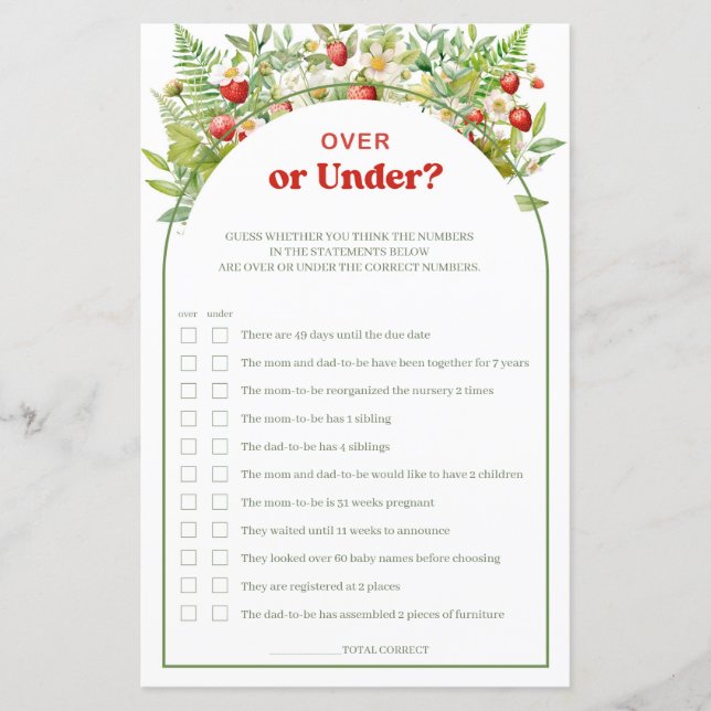 Boho Arch Sweet Strawberry au-dessus ou sous le je (Devant)