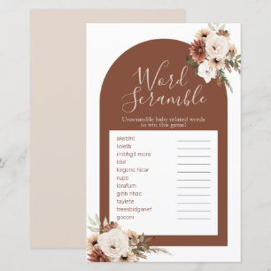 Boho Arch Terracota Aquarelle Mot Début