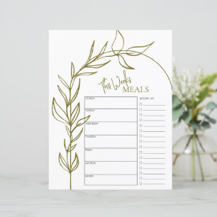 Boho Arch Texte minimal Planificateur de repas heb