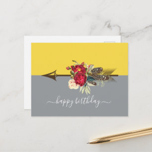 Boho Arrow Colorblock Carte postale Anniversaire