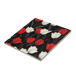 Boho Art Tulip Carreaux En Céramique Pour Plancher