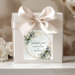 Boho Autocollants de boîte cadeau en vert poussiér