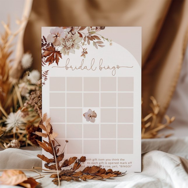 Boho automne arch nuptiale douche jeu de bingo (Créateur téléchargé)