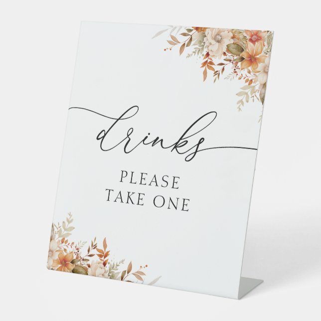 boho automne automne fleurons signe boissons (Recto)