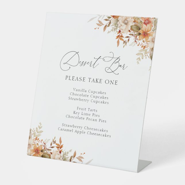 boho automne automne florales dessert bar panneau (Recto)