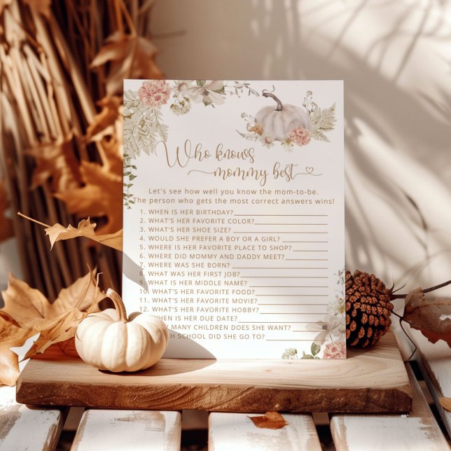 Boho automne citrouille floral Qui connaît maman m (Créateur téléchargé)