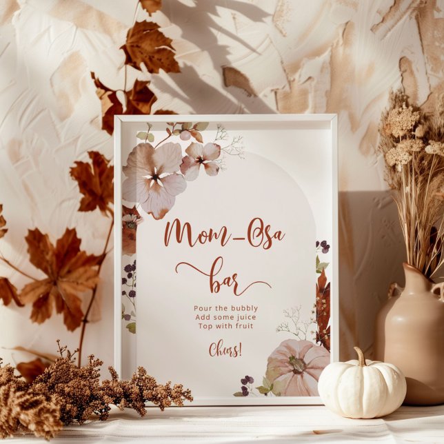 Boho automne citrouille maman osa poster bar (Créateur téléchargé)