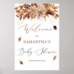 Boho automne et automne floral Baby Affiche de bie