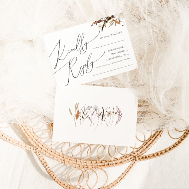 Boho Automne Fleur sauvage Horizontal Menu Choix R (Créateur téléchargé)