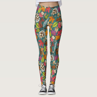 boho automne leggings turquoises