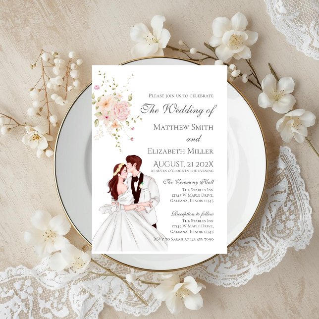 Boho avec invitation de mariage de mariée et marié (Créateur téléchargé)
