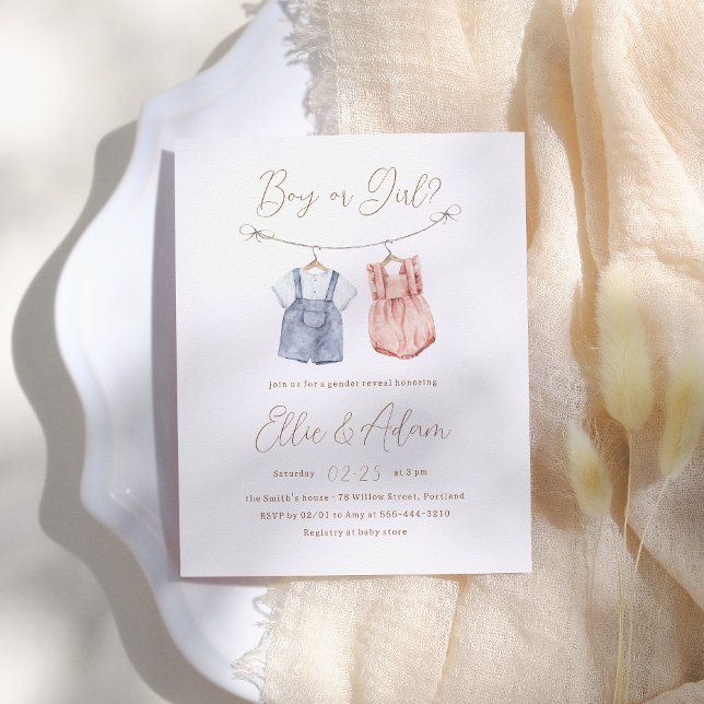 Boho Baby Clothes Budget Sexe Reveillez Invitation (Créateur téléchargé)