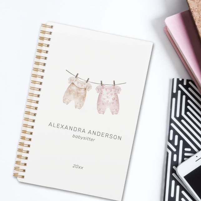 Boho Baby Clothing Watercolor Babysitter Service (Boho Baby Clothing Watercolor Babysitter Service Planner)