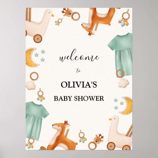 Boho Baby Girl Clothes Baby shower Affiche de bien (Devant)
