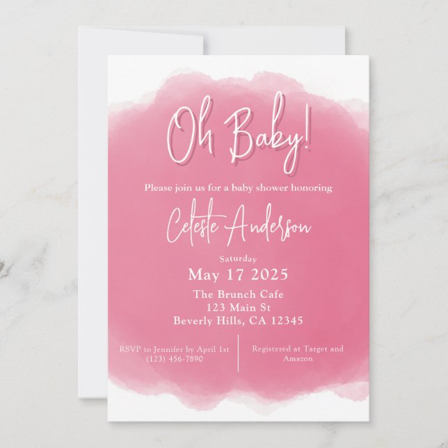 Boho Baby Girl Shower Invitation (Devant)