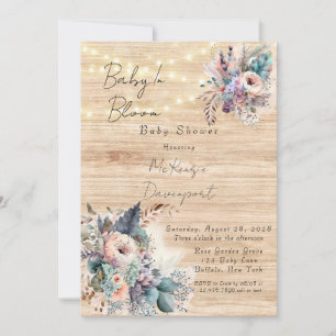 Boho Baby In Bloom Baby shower Invitation