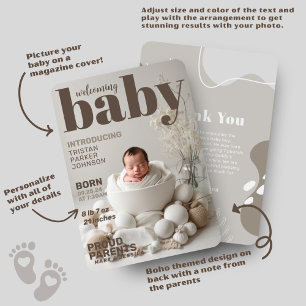 Boho Baby Magazine Faire-part de naissance
