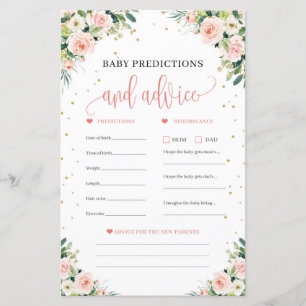 Boho baby prédictions et conseils jeu carte blush