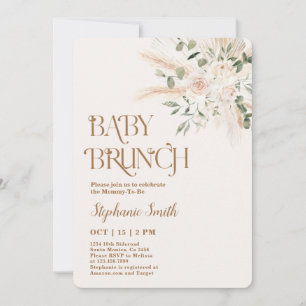 Boho Baby shower Brunch Invitation