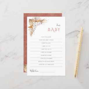 Boho Baby shower Jeu Chère carte de voeux pour béb