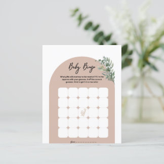 Boho baby shower jeu de bingo