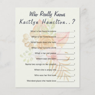 Boho Baby shower Question Jeu Nouvelle Mère Humour