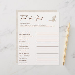 Boho Baby shower Trouver Le Jeu D'Invités