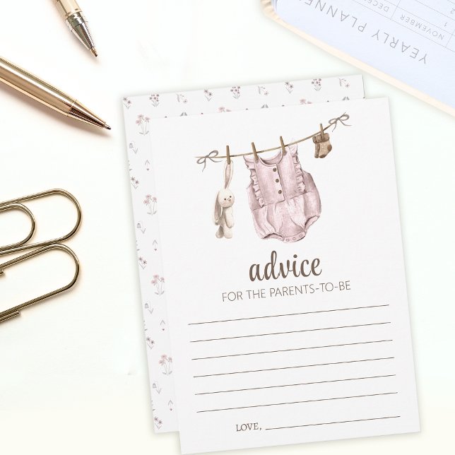 Boho baby shower vintage Conseils cartes parents (Créateur téléchargé)