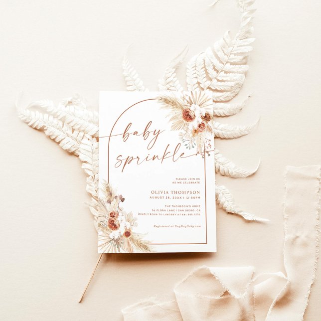 Boho Baby Sprinkle Girl Shower Invitation (Créateur téléchargé)