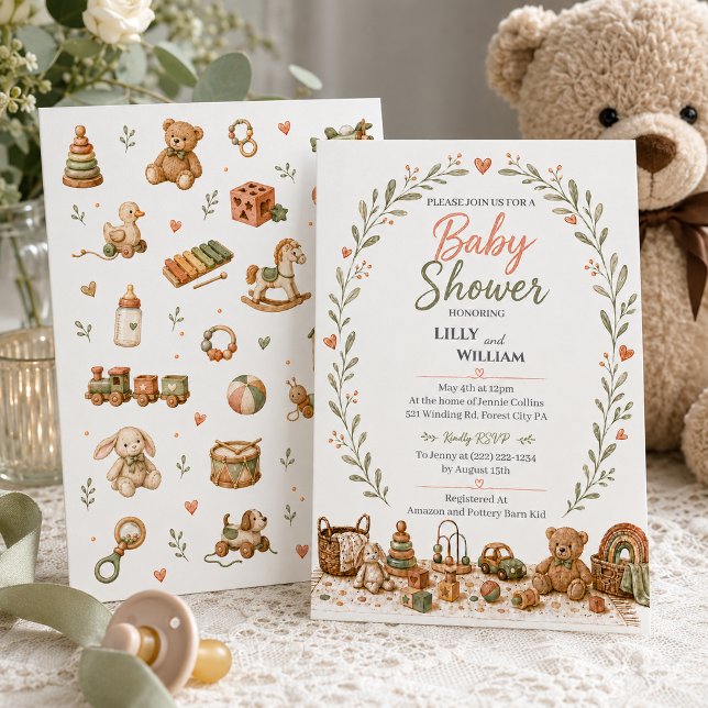 Boho Baby Toys Shower Invitation (Créateur téléchargé)