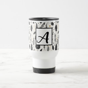 Boho Basic Black and White Travel Mug
