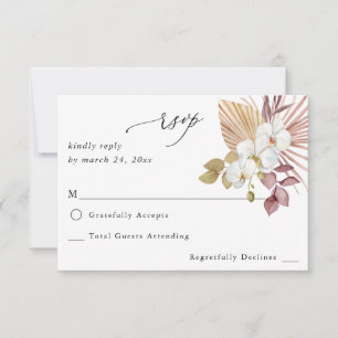 Boho Beach White Floral no Repas RSVP