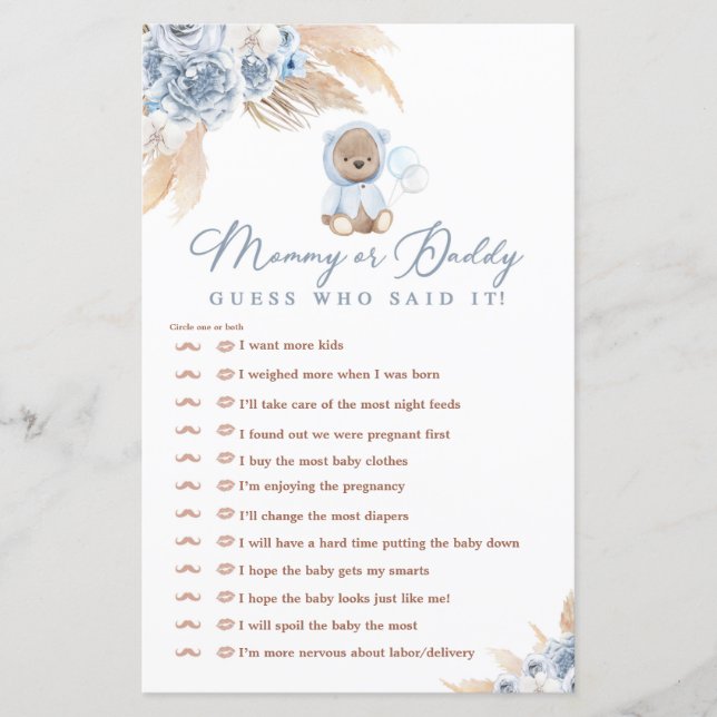 Boho Bear Douche Jeu Devinez Qui L'A Dit (Devant)