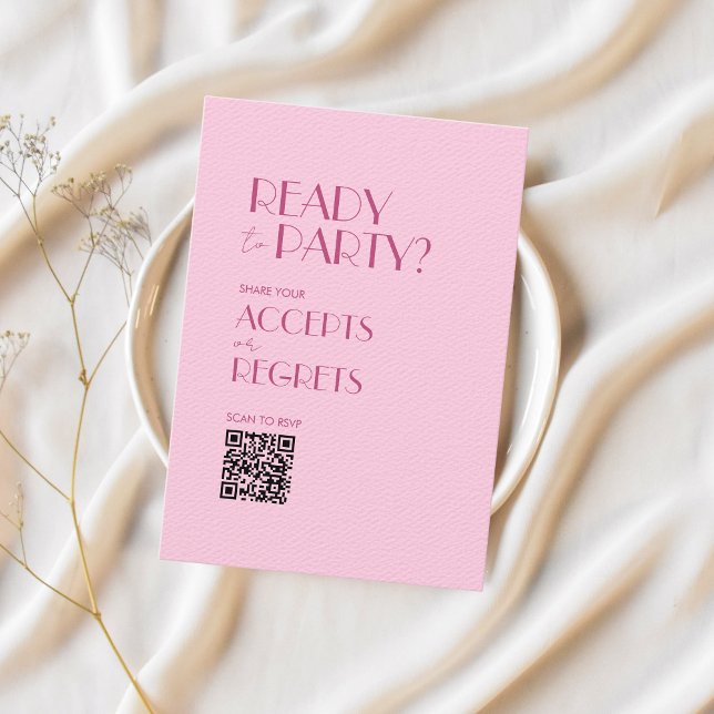 Boho Beige Brown Bold Mariage code QR carte RSVP (Créateur téléchargé)