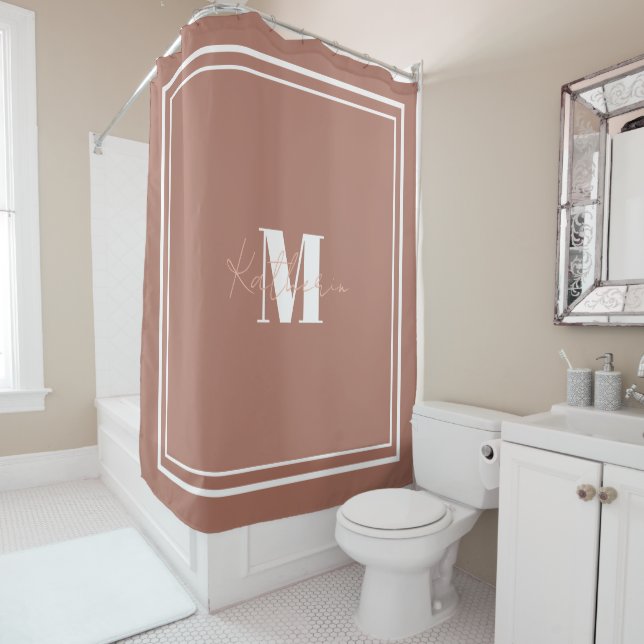 Boho Beige Douche rideau Couleur B17868 (En situation)