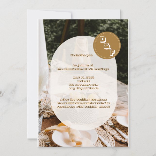 Boho Beige Mariage Brunch Invitation (Devant)