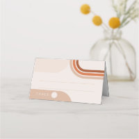 Boho Beige Mariage cartes de place avec arc
