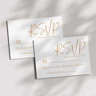 Boho Beige moderne minimal Mariage simple carte RS