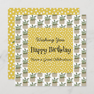 Boho Birthday Plantes Dots Gold Sage Green