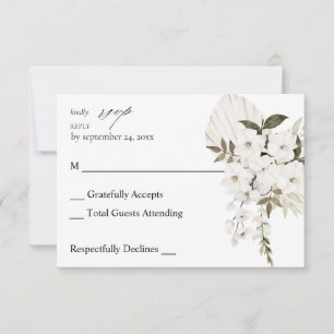 Boho blanc Floral no Repas RSVP