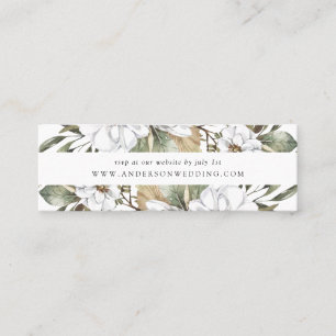 Boho Blanc Floral Vert Mariage RSVP Cartes