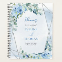 Boho bleu fleuri eucalyptus et argent parties scin